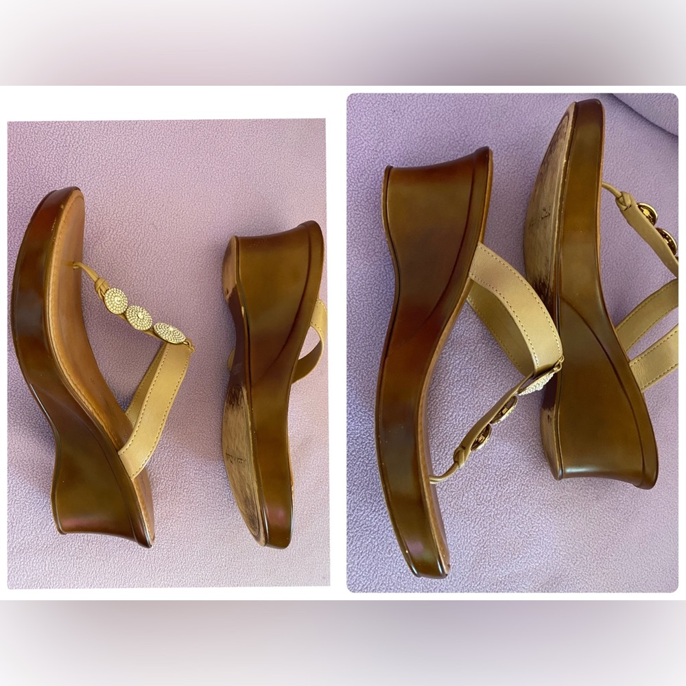 Toscanella Italian sandals with gem accents, tan, size 9 - Picture 13 of 13